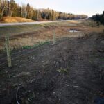 fence line by a highway